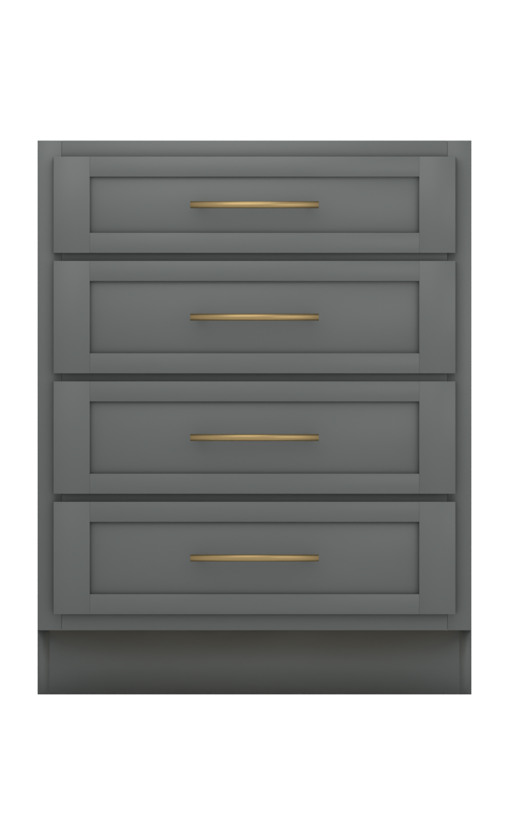 Painted example: Roycroft Pewter SW 2848 (Sherwin-Williams) with antique brass bar pulls