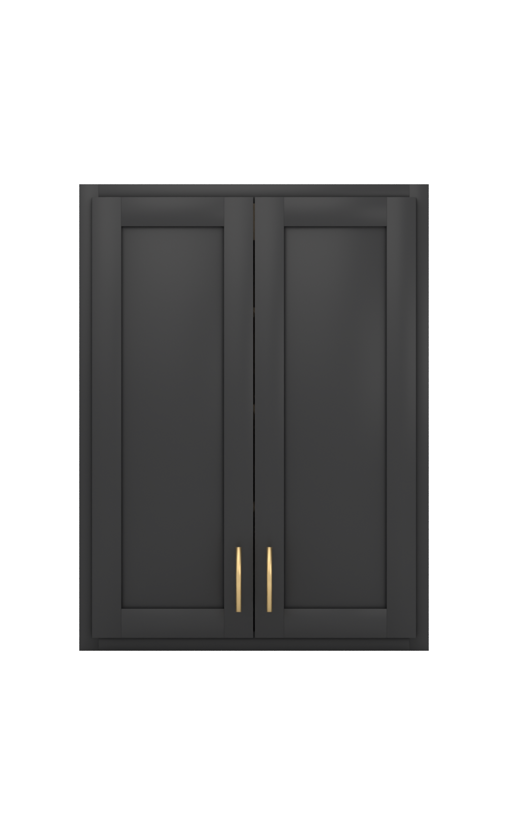 Painted example: Tricorn Black SW 6258 (Sherwin-Williams) with brushed brass bar pulls
