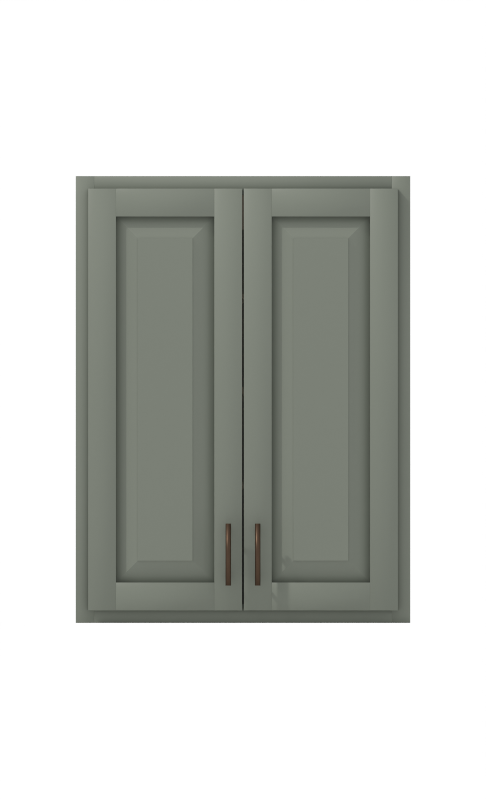 Painted example: Retreat SW 6207 (Sherwin-Williams) with oil-rubbed bronze bar pulls