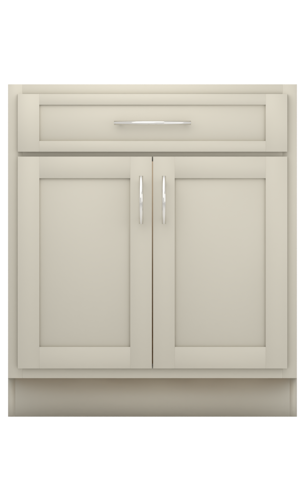 Painted example: Revere Pewter HC-172 (Benjamin Moore) with polished nickel bar pulls