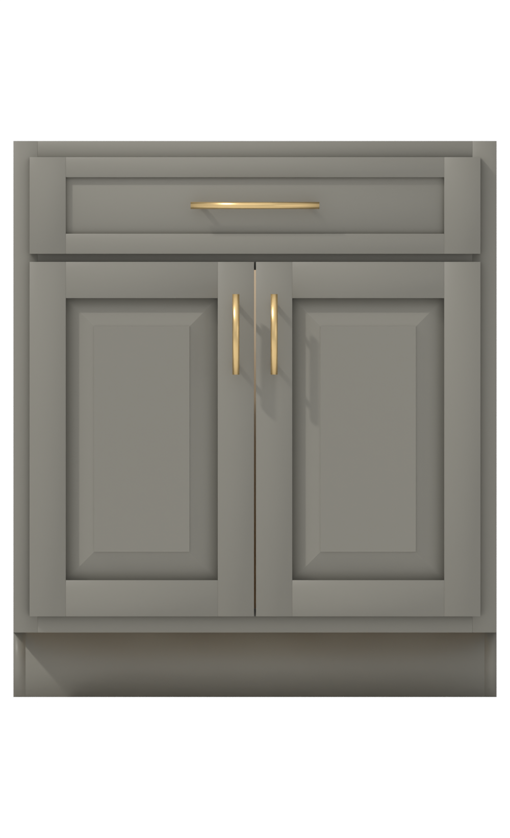 Painted example: Chelsea Gray HC-168 (Benjamin Moore) with brushed brass bar pulls