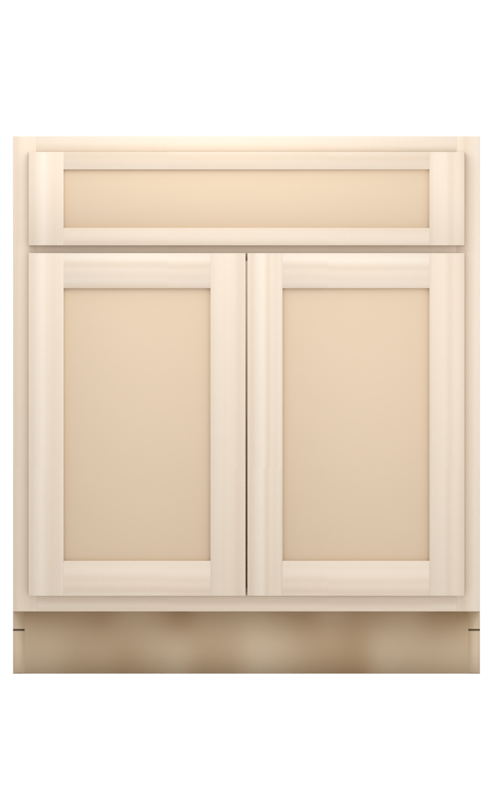 30" Face Frame Flat Shaker base cabinet, ready to paint, front view