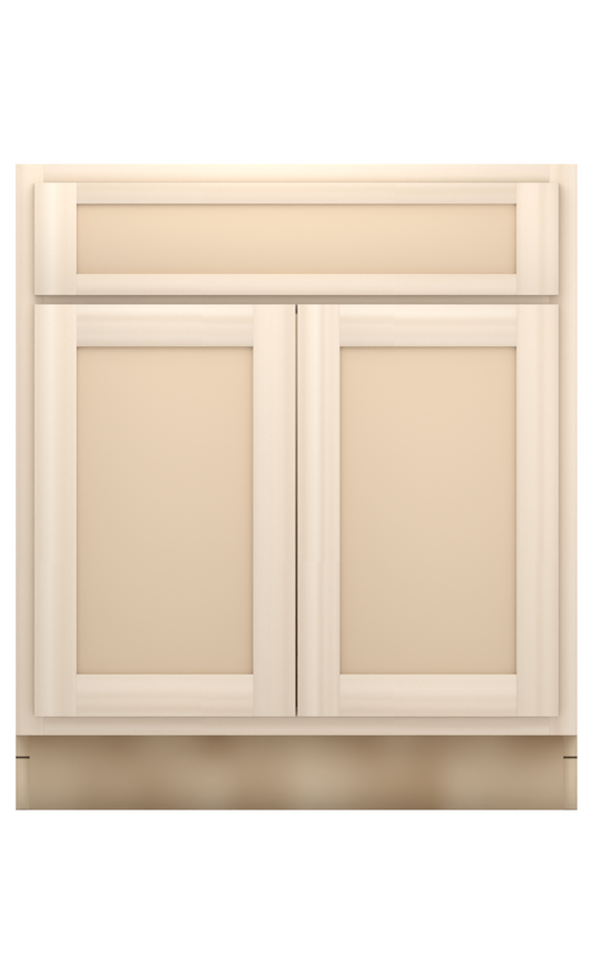30" Face Frame Flat Shaker base cabinet, ready to paint, front view