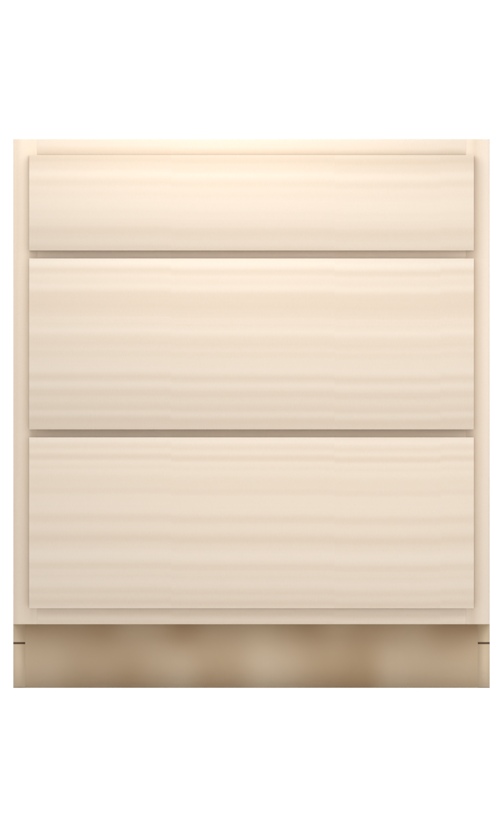 30" slab drawer base cabinet with 3 drawers, face frame, ready to paint, front view