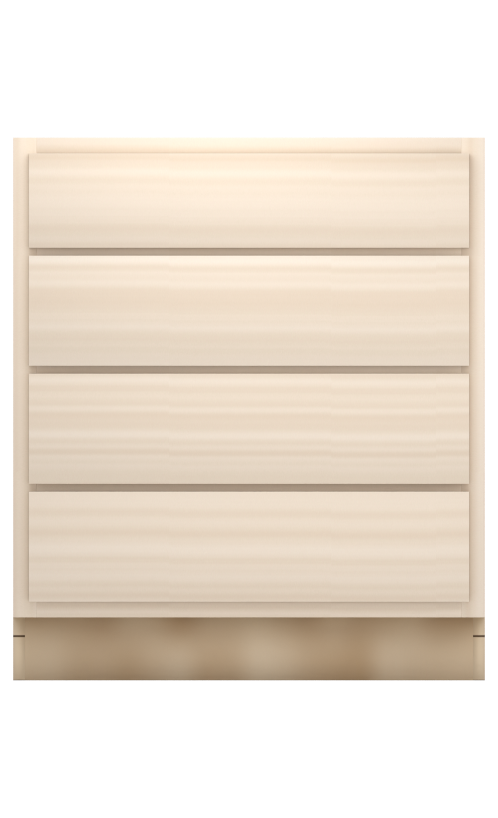 30" slab drawer base cabinet with 4 drawers, face frame, ready to paint, front view