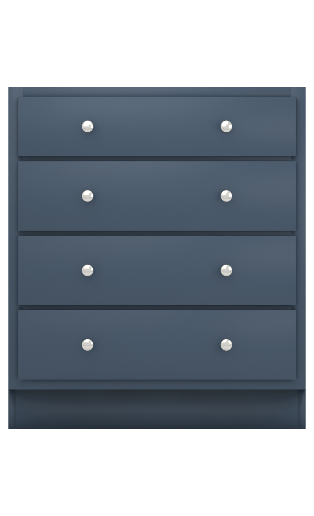 Painted example: Indigo Batik SW 7602 (Sherwin-Williams) with polished nickel knobs