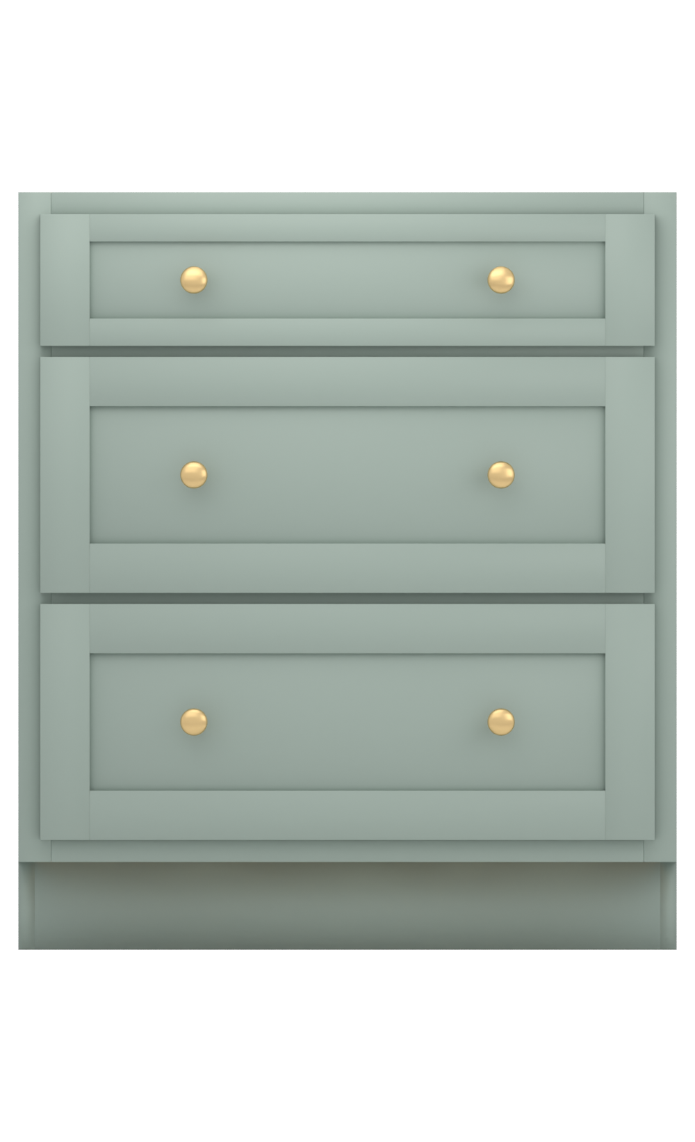 Painted example: Halcyon Green SW 6213 (Sherwin-Williams) with brushed brass knobs