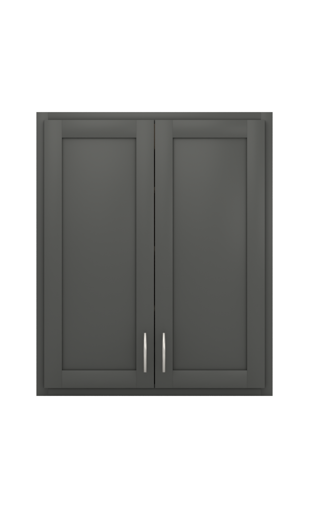 Painted example: Wrought Iron 2124-10 (Benjamin Moore) with brushed nickel bar pulls