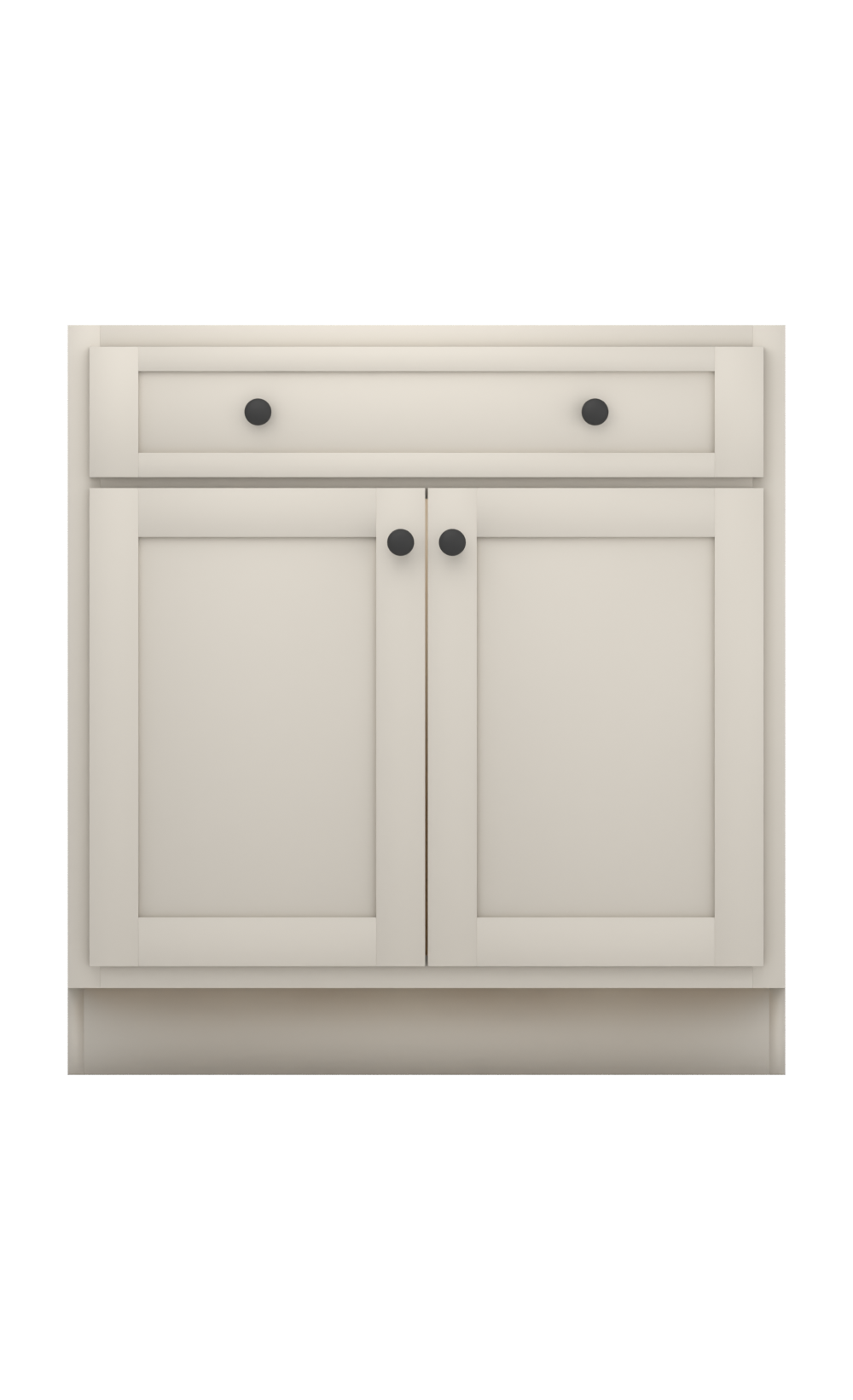 Painted example: Agreeable Gray SW 7029 (Sherwin-Williams) with matte black knobs