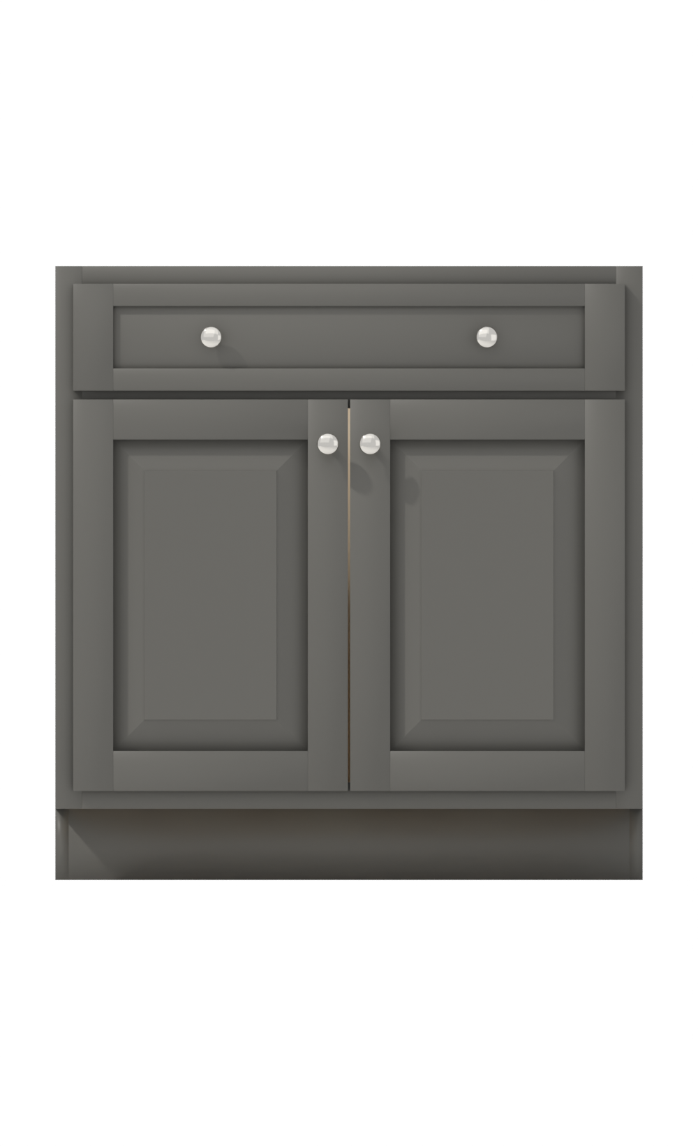 Painted example: Kendall Charcoal HC-166 (Benjamin Moore) with polished nickel knobs