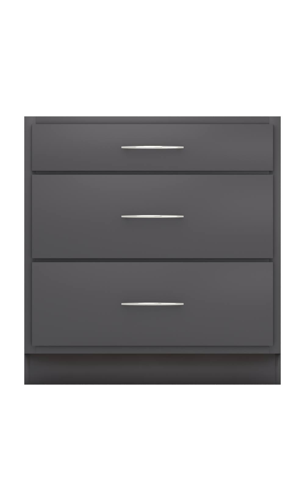 Painted example: Perle Noir SW 9154 (Sherwin-Williams) with polished nickel bar pulls