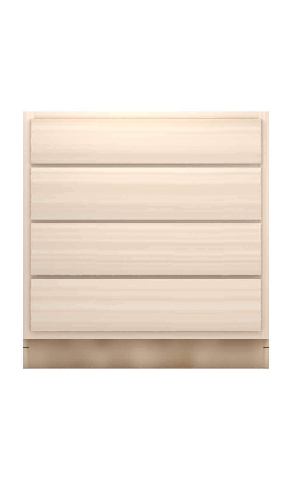 33" slab drawer base cabinet with 4 drawers, face frame, ready to paint, front view