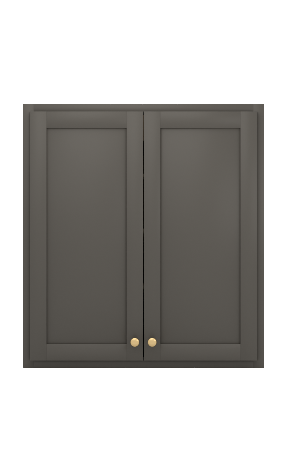 Painted example: Urbane Bronze SW 7048 (Sherwin-Williams) with brushed brass knobs