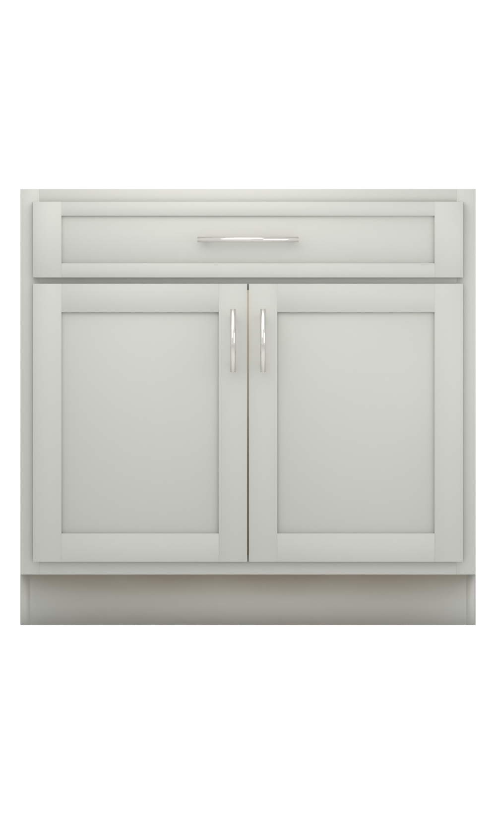 Painted example: Stonington Gray HC-170 (Benjamin Moore) with polished nickel bar pulls