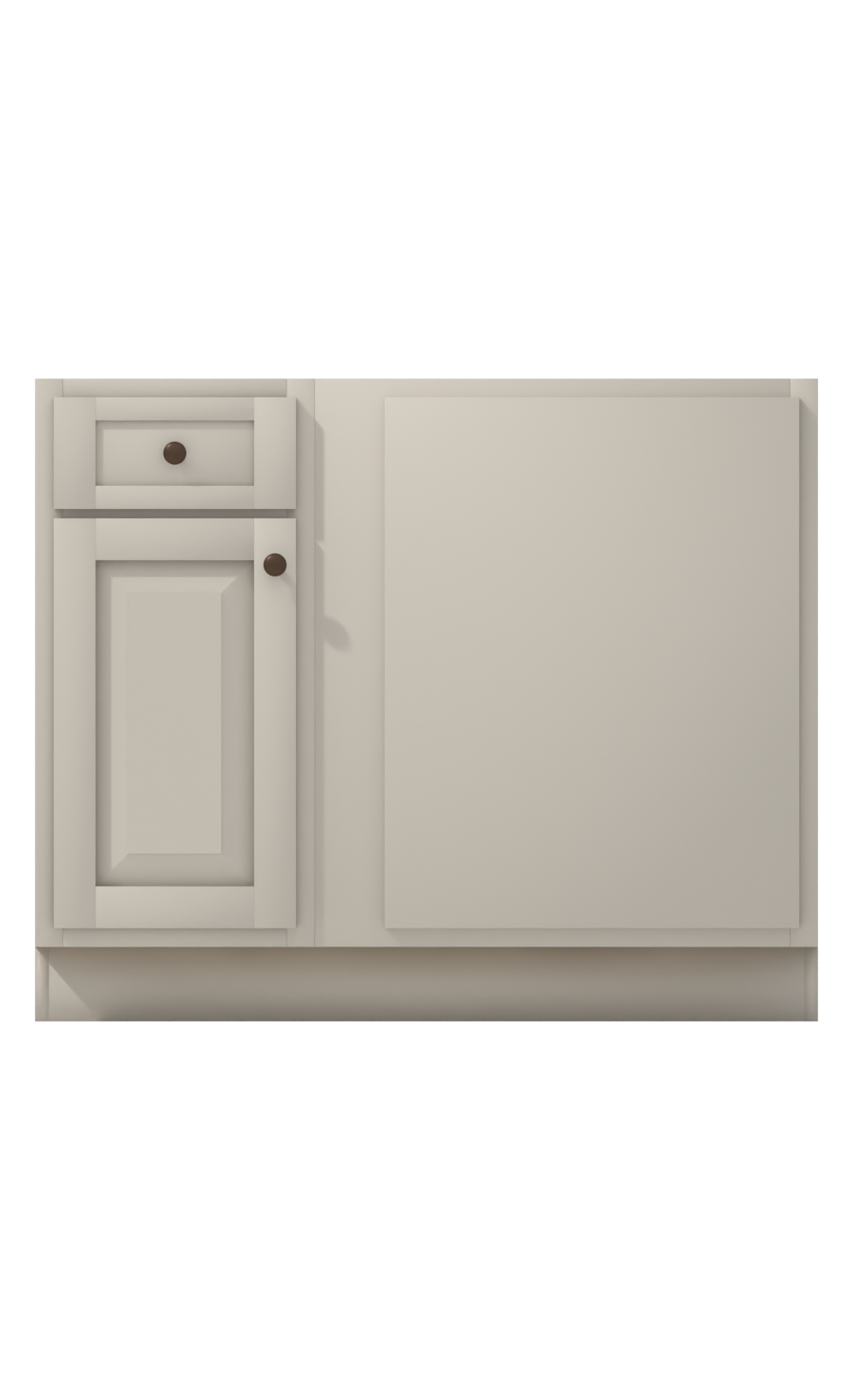 Painted example: Colonnade Gray SW 7641 (Sherwin-Williams) with oil-rubbed bronze knobs