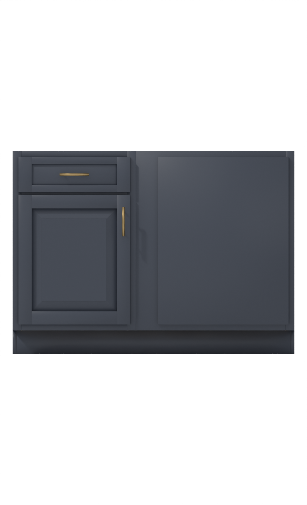 Painted example: Charcoal Blue SW 2739 (Sherwin-Williams) with antique brass bar pulls
