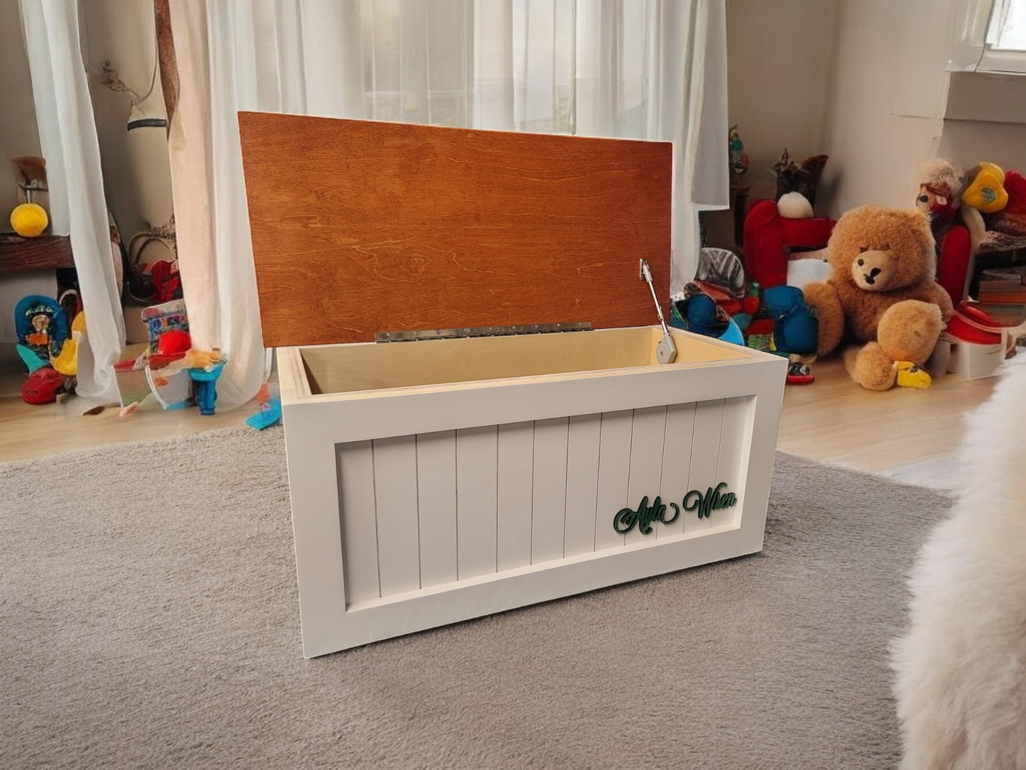 My Famous Shiplap Style Personalized Toy Box