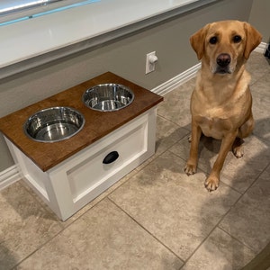 3 Bowl MEDIUM Raised Dog Bowl Feeding Station