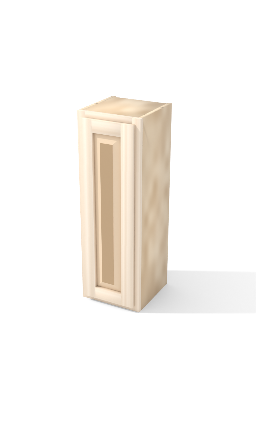 12" x 36" Face Frame Raised Panel Shaker wall cabinet, ready to paint, three-quarter view