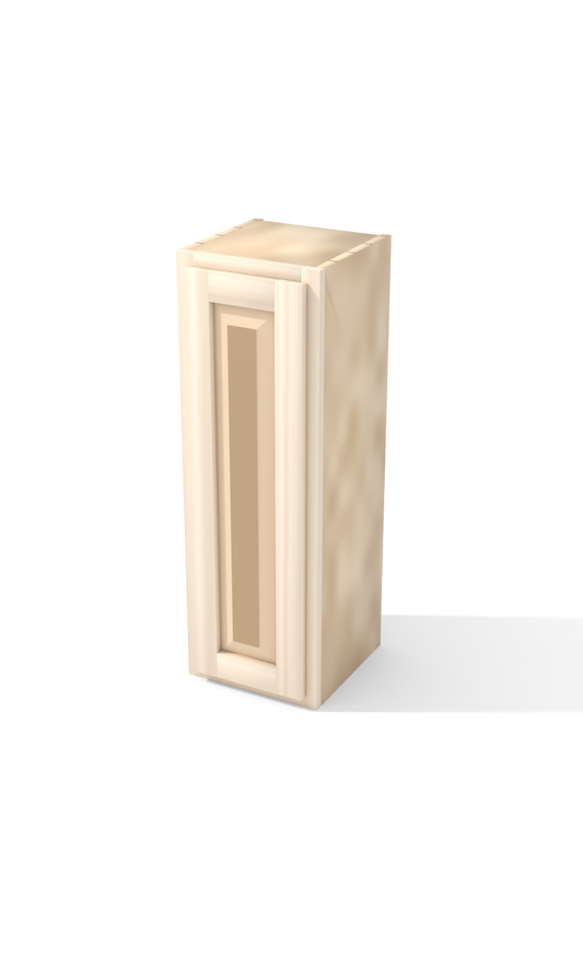 12" x 36" Face Frame Raised Panel Shaker wall cabinet, ready to paint, three-quarter view