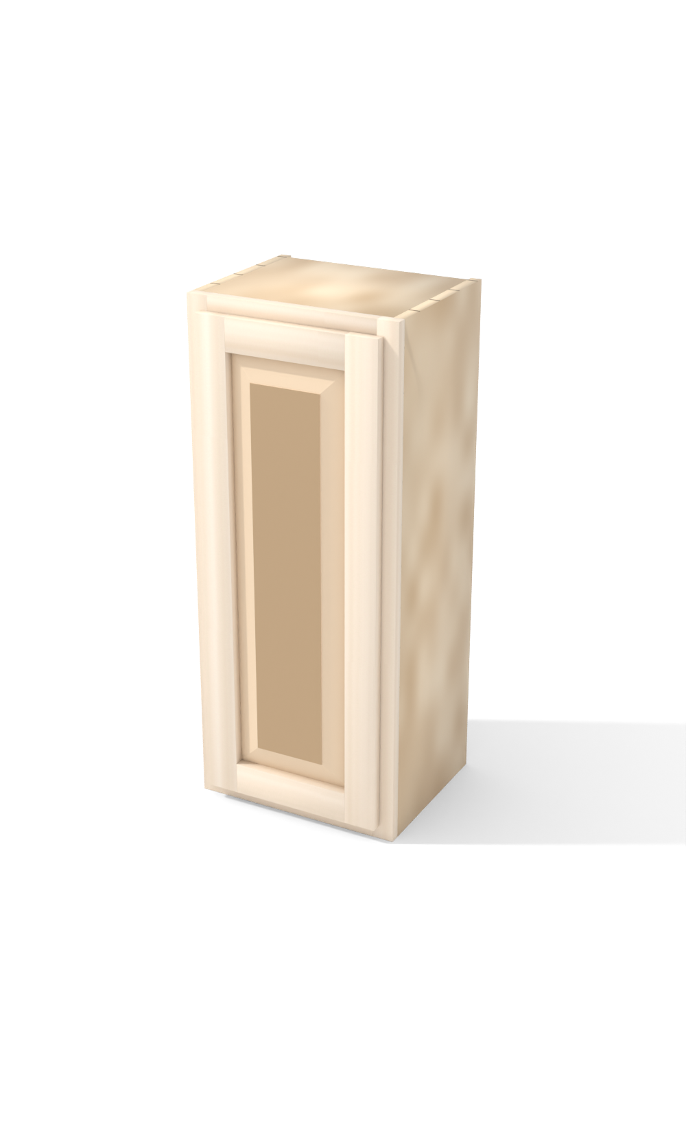 15" x 36" Face Frame Raised Panel Shaker wall cabinet, ready to paint, three-quarter view