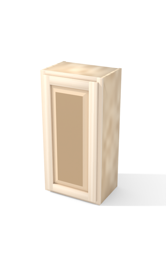 18" x 36" Face Frame Raised Panel Shaker wall cabinet, ready to paint, three-quarter view