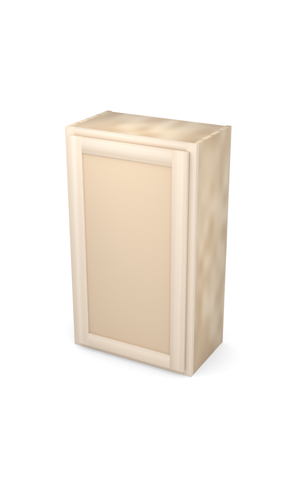 21" x 36" Face Frame Flat Shaker wall cabinet, ready to paint, three-quarter view