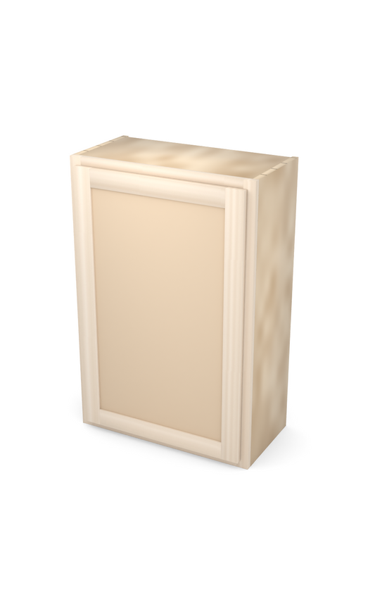 24" x 36" Face Frame Flat Shaker wall cabinet, one door, ready to paint, three-quarter view