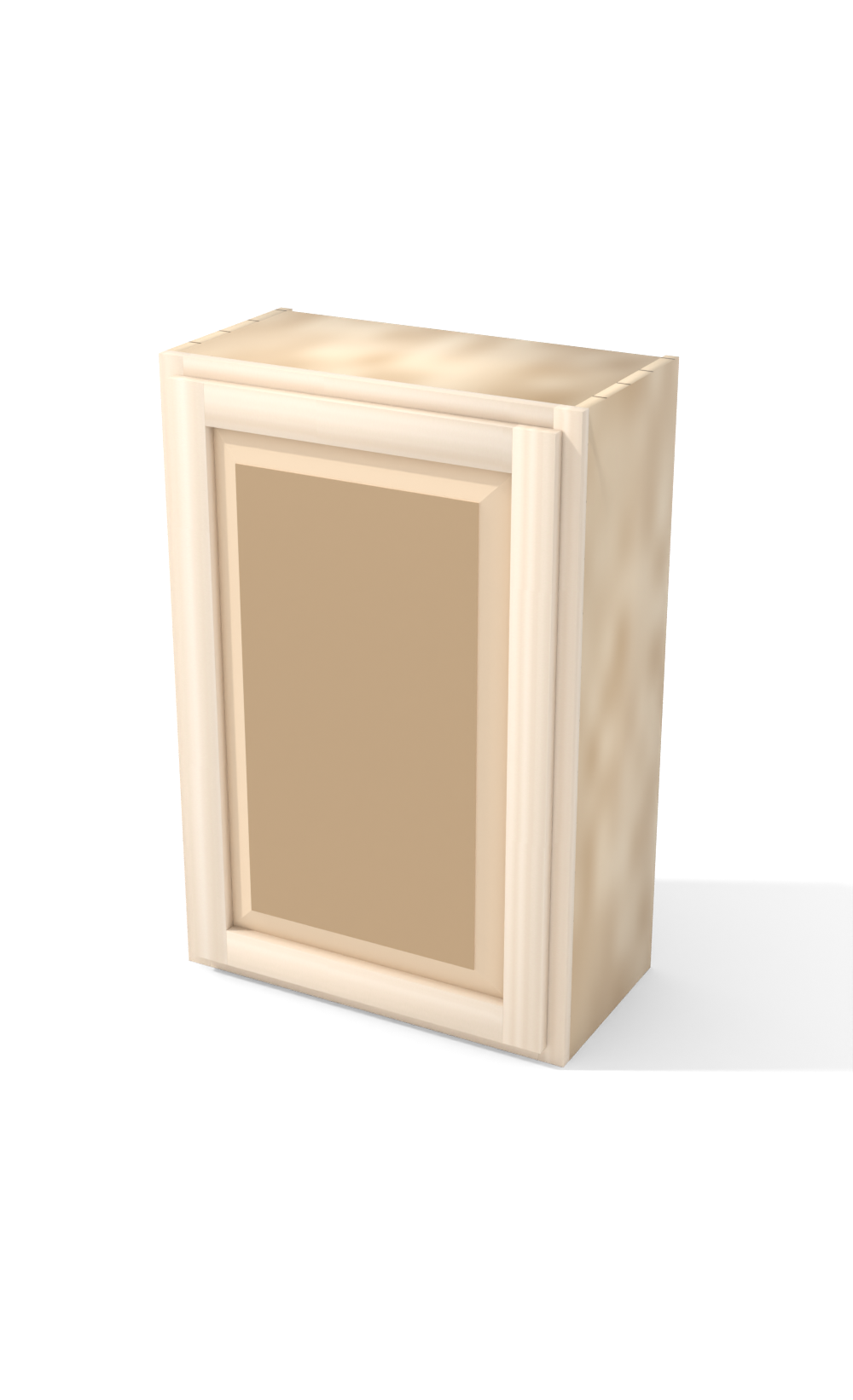 24" x 36" Face Frame Raised Panel Shaker wall cabinet, one door, ready to paint, three-quarter view
