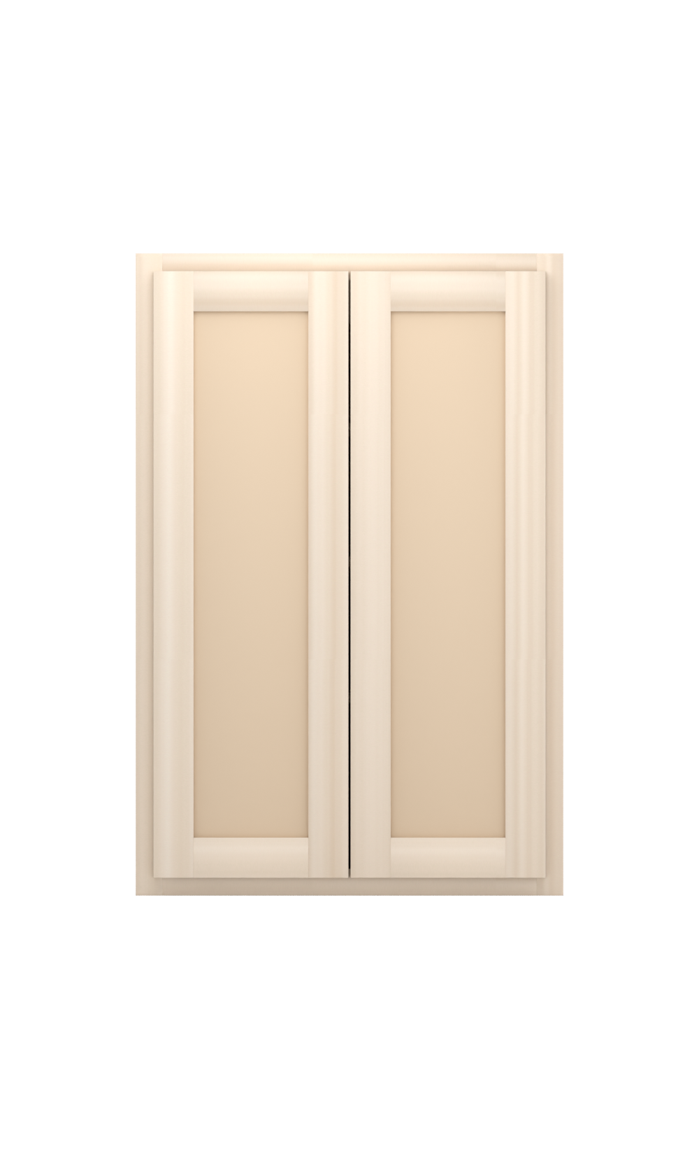 24" x 36" Face Frame Flat Shaker wall cabinet, two doors, ready to paint, front view
