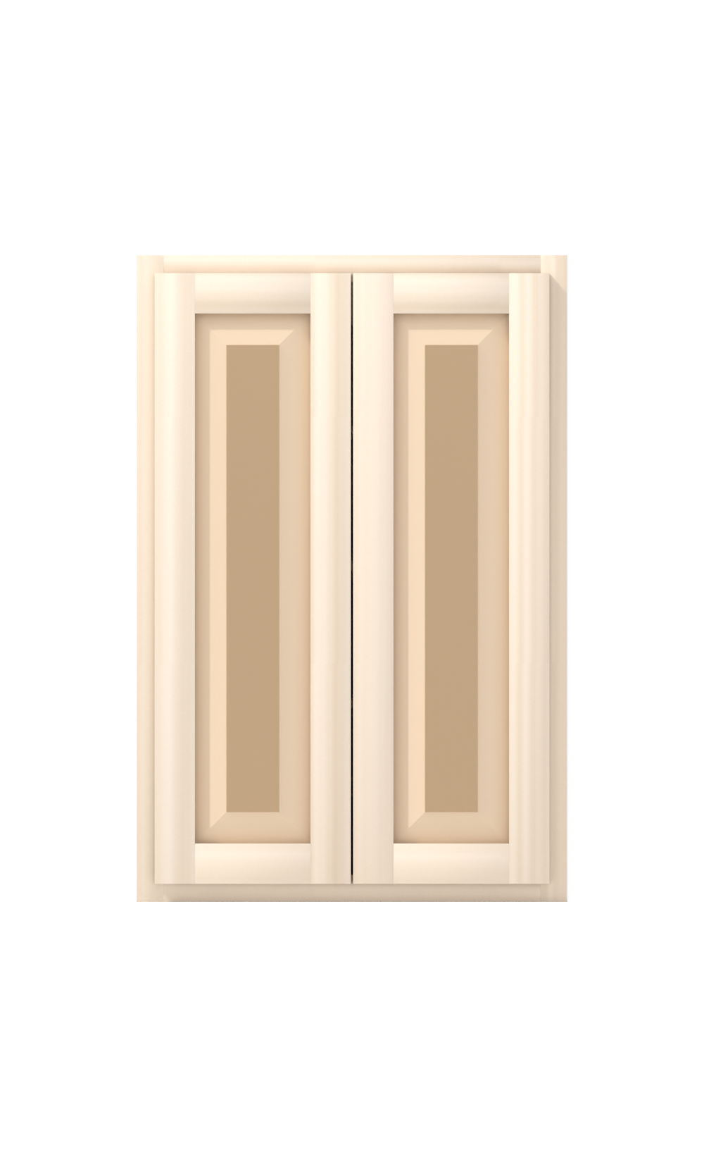 24" x 36" Face Frame Raised Panel Shaker wall cabinet, two doors, ready to paint, front view