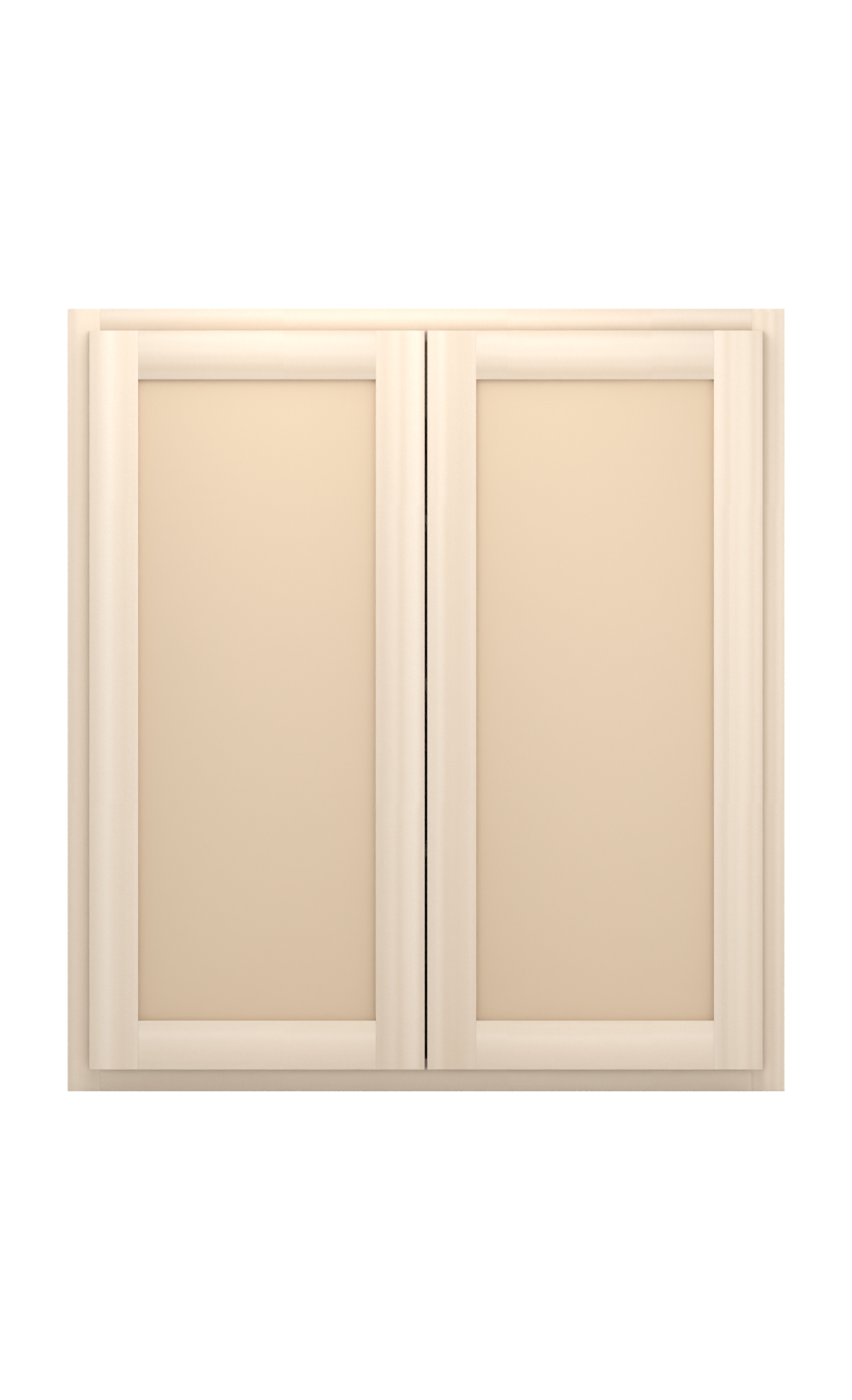 33" x 36" Face Frame Flat Shaker wall cabinet, ready to paint, front view