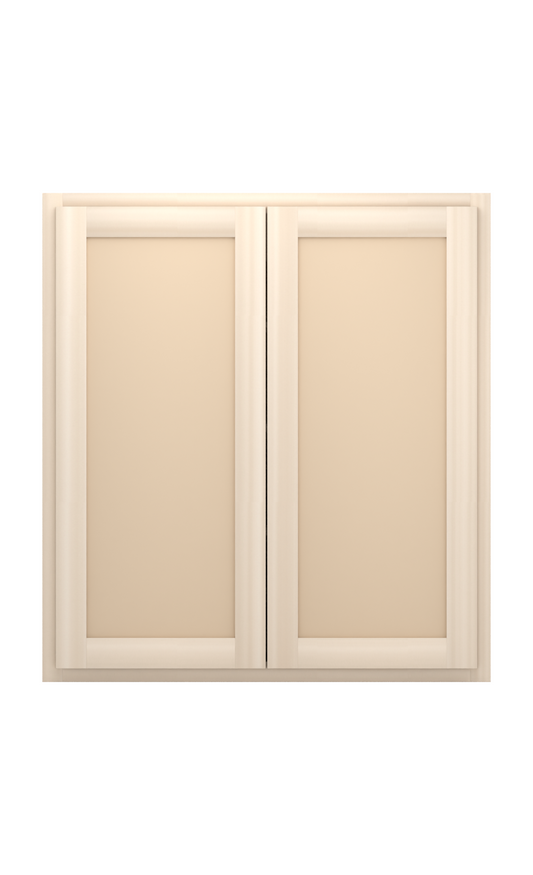 33" x 36" Face Frame Flat Shaker wall cabinet, ready to paint, front view