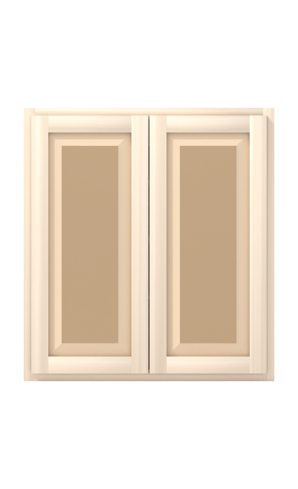 33" x 36" Face Frame Raised Panel Shaker wall cabinet, ready to paint, front view