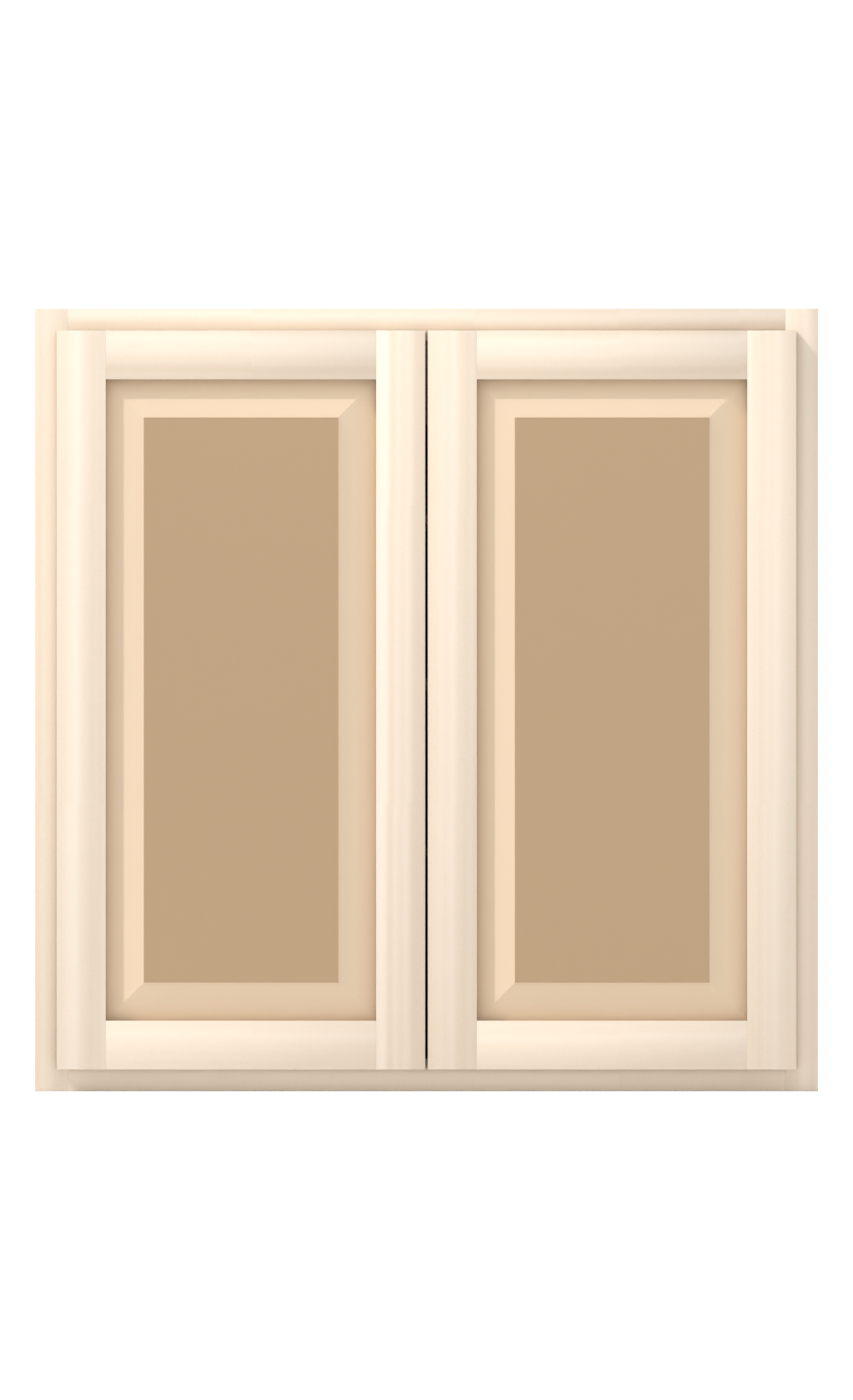 36" x 36" Face Frame Raised Panel Shaker wall cabinet, ready to paint, front view