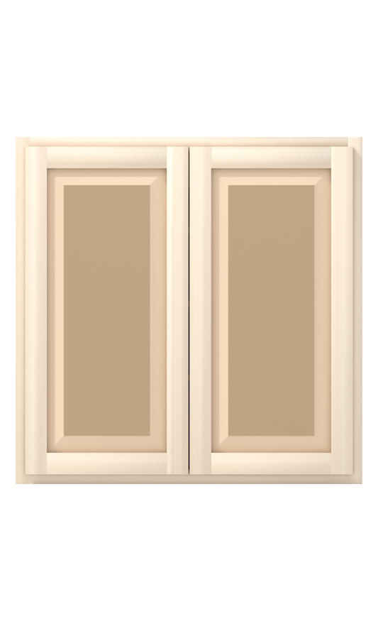 36" x 36" Face Frame Raised Panel Shaker wall cabinet, ready to paint, front view